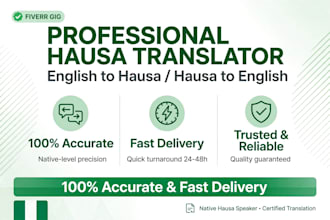 translate english to hausa and hausa to english professionally