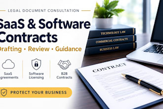 draft saas, software licensing and b2b commercial legal contract documents