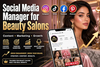 do social media content creation, marketing, and management for beauty salons