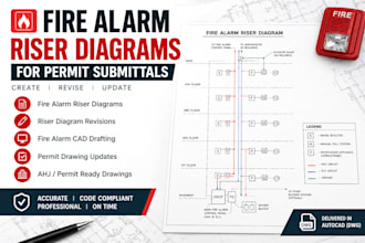 create or revise fire alarm riser diagrams for permit submittals