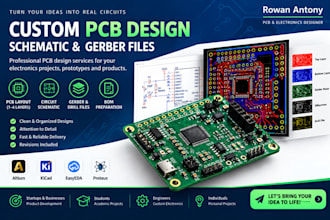 create custom pcb design, circuit schematic and gerber files