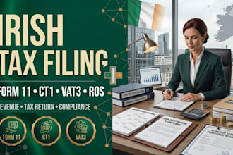 file irish tax return form 11, ct1, vat3 and ros tax compliance