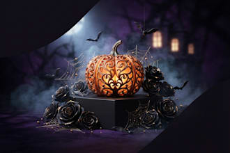 design spooky halloween logo, flyer, or poster for your event