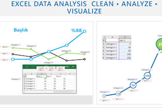 do excel data analysis, formulas, charts and dashboards