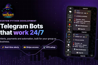 build a custom python telegram bot for alerts and payments