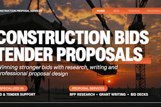 research construction bids grant write tender proposals design bid decks