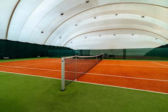 modern3d indoor padel, tennis court complex, sport facility, locker room renders