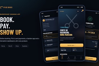 build a barbershop booking app with online payments and admin dashboard