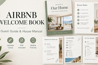 design an airbnb welcome book guest guide in canva