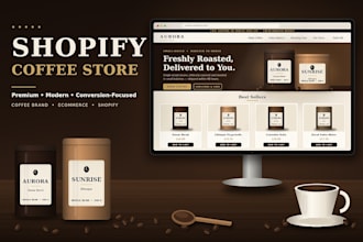 design a modern ,branded shopify coffee store