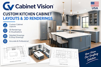 cabinet vision, kitchen cabinet, layouts and 3d renderings