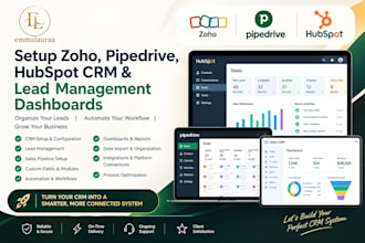 setup zoho pipedrive hubspot lead management dashboard