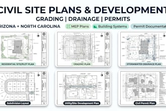 civil site plans grading drainage plot plans land development california georgia