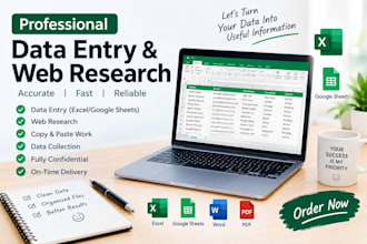 do data entry, web research and virtual assistant tasks