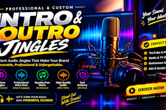 create a catchy custom jingle, intro, outro and brand audio