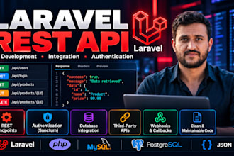 develop laravel rest API and integrate third party apis