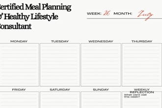 create a personalized weekly meal plan for your health goals