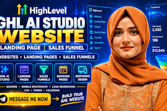build ghl ai studio website landing page and sales funnel