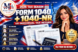 prepare your US tax return form 1040 and 1040nr