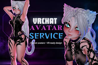 create custom vrchat avatar, vrc avatar model, furry avatar, vrc furry model