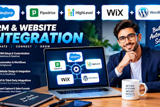setup salesforce piipedrive gohighlevel crm on wix worldpress website