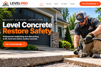 design wix mudjacking contractor website slab jacking concrete lifting website
