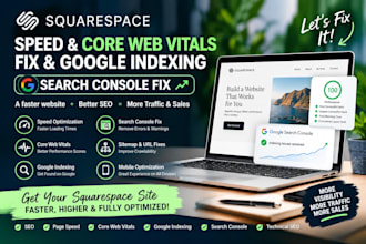 fix squarespace speed  core web vitals  google indexing and search console issue