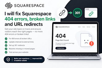 fix squarespace 404 errors, broken links and URL redirects