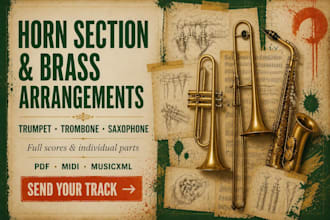 create horn section and brass arrangements with sheet music and band charts
