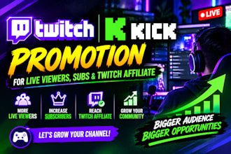 do twitch and kick promotion for live viewers, subs