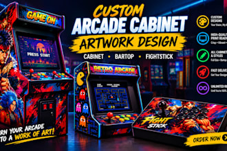design custom arcade cabinet, bartop and fightstick artwork