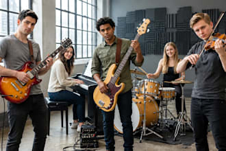 record live guitar brass piano drums and violin for your song