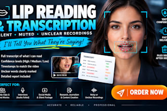 lip read and transcribe your silent or muted video with a report