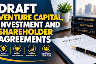 draft venture capital, investment and shareholder agreements