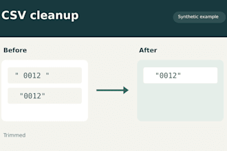 clean and deduplicate your CSV files with a clear change report