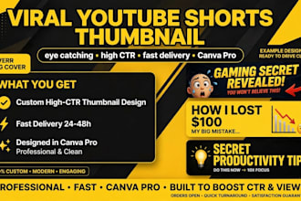 design eye catching youtube shorts thumbnail