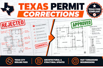 correct texas city building permit comments and plan sets
