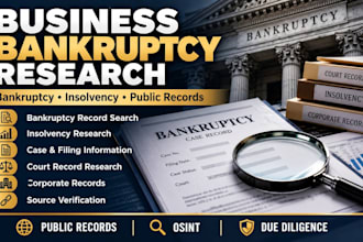 research business bankruptcy insolvency and public records