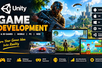 develop 2d 3d mobile game in unity game development