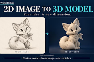 convert your 2d image or sketch into a custom 3d model