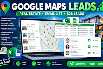 automate, scrape google map lead generation, real estate leads, email lead list
