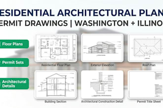 residential floor plans architectural plan permit sets washington and illinois