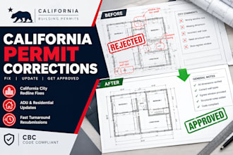 correct california city building permit comments and plan sets