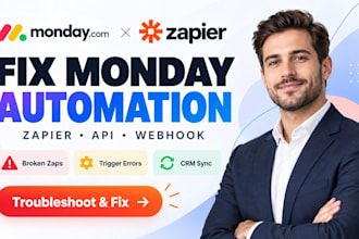 fix monday com automation zapier zaps webhook trigger monday crm api zapier zap