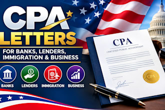 provide professional CPA letters for banks, lenders and immigration