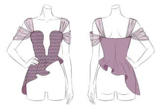 draw professional fashion sketches and apparel graphics