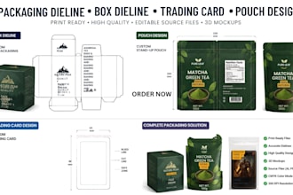 create product packaging design dieline trading card  design pouch design