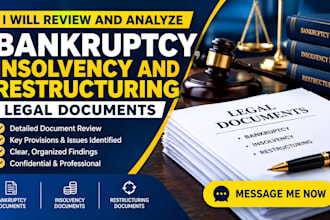 review and analyze bankruptcy, insolvency and restructuring legal documents