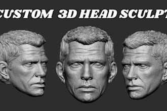 sculpt 3d head, 3d head model , 3d face likeness ready for 3d  printing