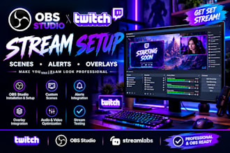 setup obs studio for twitch with scenes alerts and overlays